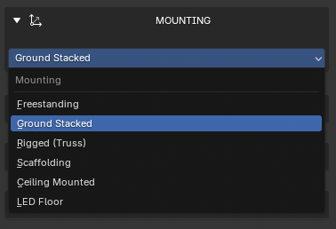 LED VOLUME Mounting panel